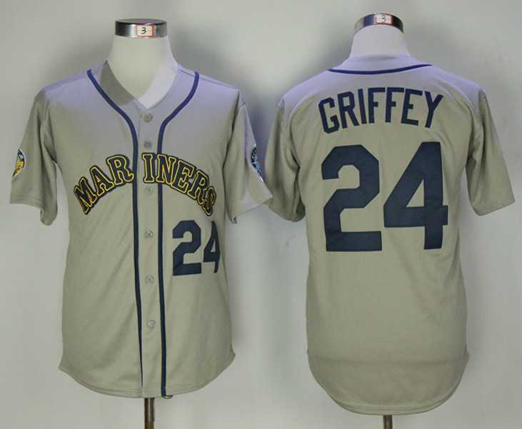 Seattle Mariners #24 Ken Griffey Jr. Gray Throwback Jersey,We sell and wholesale Seattle Mariners #24 Ken Griffey Jr. Gray Throwback Jersey on line form chian!